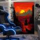 Quadro Decorativo Inspirado no Jogo Sunset Riders Faroeste em Seu Cavalo Estilo Retr�
