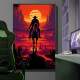 Quadro Decorativo Inspirado no Jogo Sunset Riders Faroeste Armado com Seu Cavalo