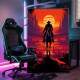 Quadro Decorativo Inspirado no Jogo Sunset Riders Faroeste Armado com Seu Cavalo