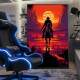 Quadro Decorativo Inspirado no Jogo Sunset Riders Faroeste Armado com Seu Cavalo