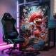 Quadro Decorativo Inspirado em Jogo Super Mario com Arte Abstrata de Flores
