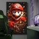Quadro Decorativo Inspirado em Jogo Super Mario Em Explos�o Fundo Todo Preto