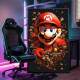 Quadro Decorativo Inspirado em Jogo Super Mario Em Explos�o Fundo Todo Preto