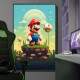 Quadro Decorativo Super Mario na Grama com Cogumelos