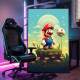 Quadro Decorativo Super Mario na Grama com Cogumelos