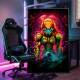 Quadro Decorativo Inspirado em Jogo Super Metroid Retr� Personagem Todo Laranja