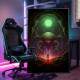 Quadro Decorativo Inspirado em Jogo Super Metroid Retr� Ilumina��o Verde e Rosa