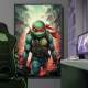 Quadro Decorativo Inspirado em Jogo Tartarugas Ninjas