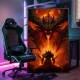 Quadro Decorativo Inspirado em Jogo World of Warcraft Estilo RPG Personagem Cuspindo Fogo