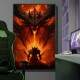 Quadro Decorativo Inspirado em Jogo World of Warcraft Estilo RPG Personagem Cuspindo Fogo
