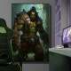 Quadro Decorativo Inspirado em Jogo World of Warcraft Estilo RPG Personagem Verde com Armadura