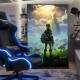 Quadro Decorativo Inspirada em Jogo The Legend of Zelda Estilo RPG Personagem Pronta Para Miss�o
