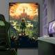 Quadro Decorativo Inspirada em Jogo The Legend of Zelda Estilo RPG Desenho