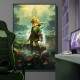 Quadro Decorativo Inspirada em Jogo The Legend of Zelda Estilo RPG Desenho de Personagem