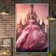 Quadro Decorativo Inspirado em Princesa com Vestido Rosa