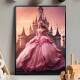 Quadro Decorativo Inspirado em Princesa com Vestido Rosa