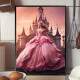 Quadro Decorativo Inspirado em Princesa com Vestido Rosa