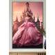 Quadro Decorativo Inspirado em Princesa com Vestido Rosa