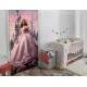 Adesivo de Porta Cole��o Inspirada em Princesa com Lindo Vestido e C�u Rosa