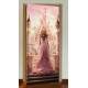 Adesivo de Porta Cole��o Inspirada em Princesa com Lindo Vestido Rosa Delicado e Castelo no Fundo