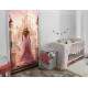 Adesivo de Porta Cole��o Inspirada em Princesa com Lindo Vestido Rosa Delicado e Castelo no Fundo