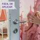 Adesivo de Porta Cole��o Princesa Vestido Rosa