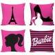 Almofada Decorativa Kit de 4 Cole��o Inspirada em Princesa Rosa e Preto