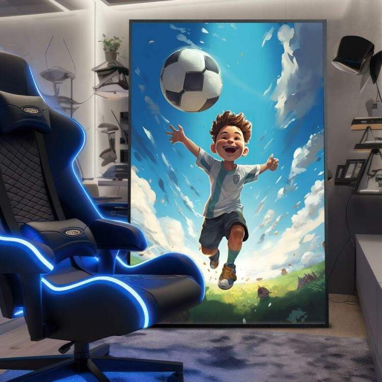 Quadro Decorativo Inspirado em Game de Futebol O Futuro Do Futebol Em Ao