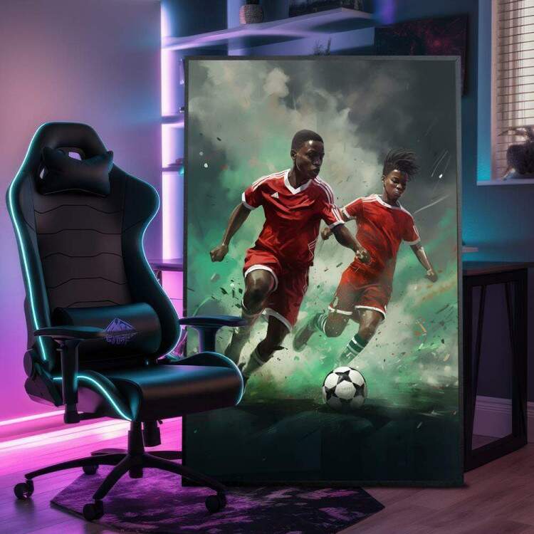 Quadro Decorativo Inspirado em Jogo de Futebol na Veia: a Paixo dos Garotos