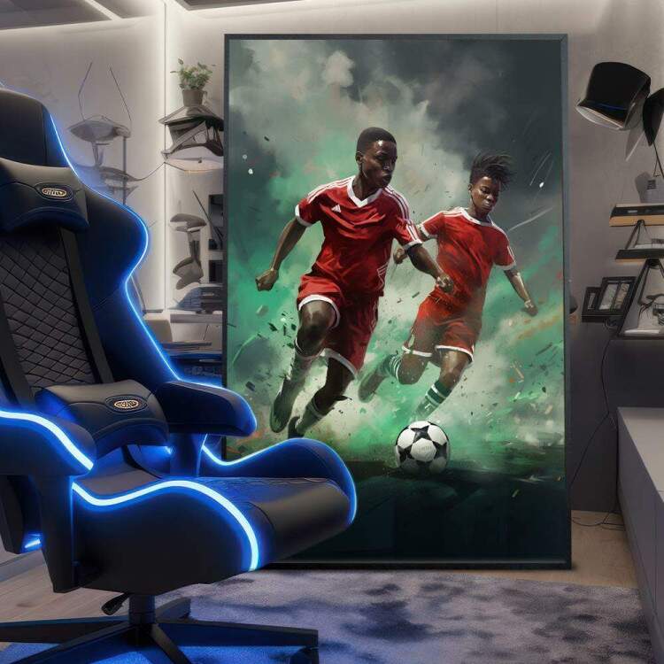 Quadro Decorativo Inspirado em Jogo de Futebol na Veia: a Paixo dos Garotos