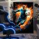 Quadro Decorativo Inspirado em Game de Futebol Estilo Abstrato Foco e Determina��o: o Homem Que N�o Desiste