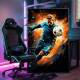 Quadro Decorativo Inspirado em Game de Futebol Estilo Abstrato Foco e Determina��o: o Homem Que N�o Desiste
