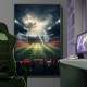 Quadro Decorativo Inspirado em Game de Futebol Jogadores em A��o com Arena Lotada