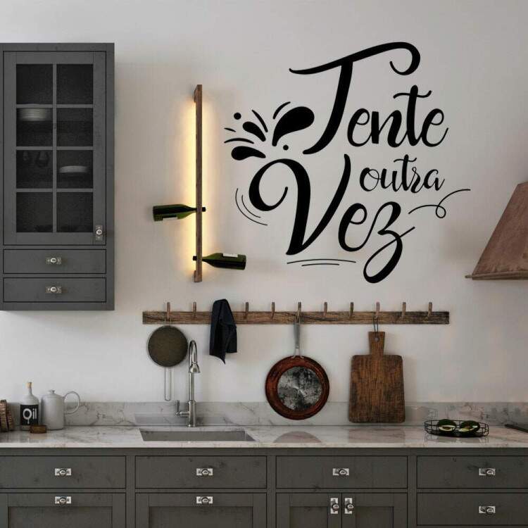 Adesivo de Parede Frase Motivacional Tente Outra Vez