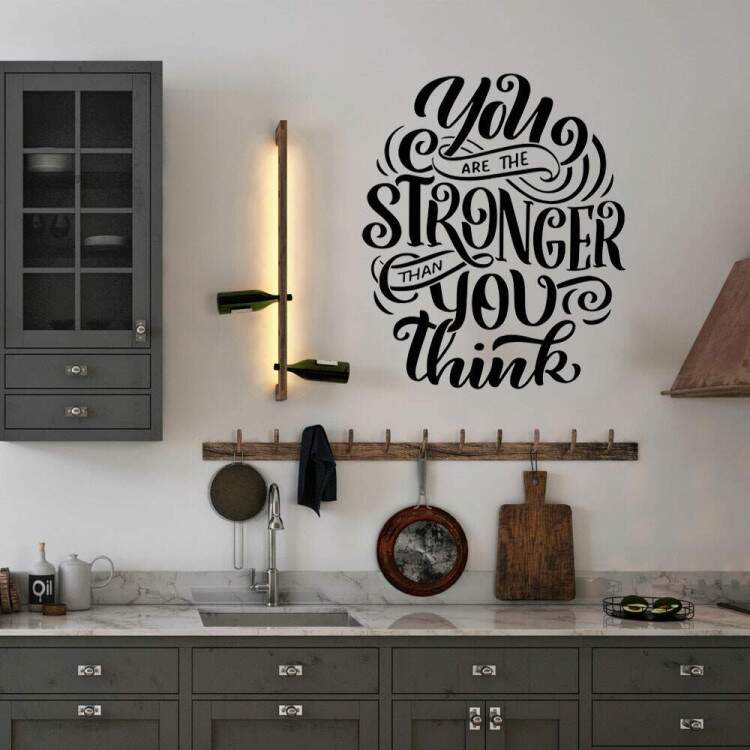 Adesivo de Parede Frase Motivacional You Are The Stronger Than You Think