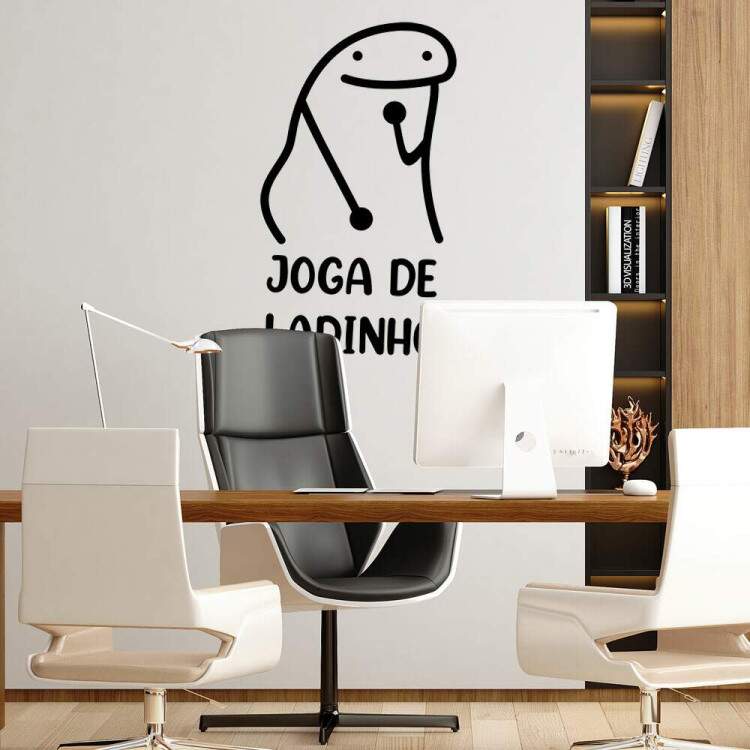 Adesivo de Parede Frase Engraado Flork Joga de Ladinho