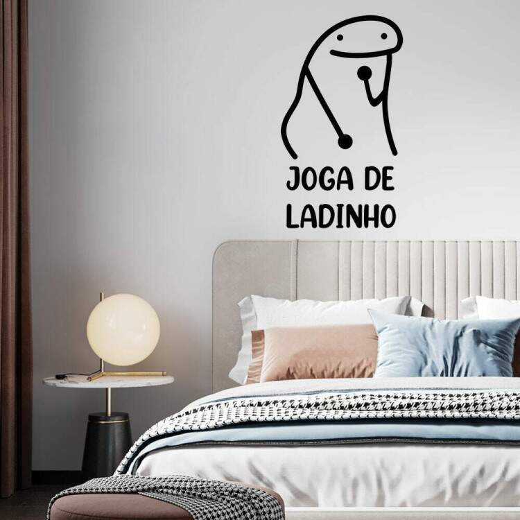 Adesivo de Parede Frase Engraado Flork Joga de Ladinho