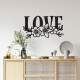 Adesivo de Parede Frase Para Seu Lar Love com Detalhes Florais