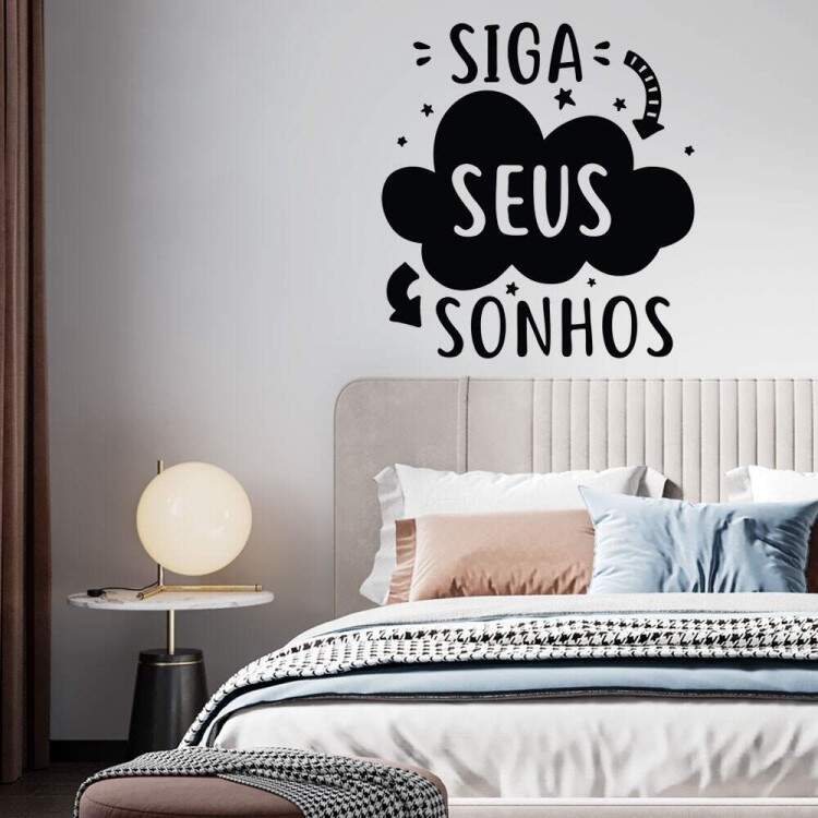 Adesivo de Parede Frase Para Seu Lar Frase Siga Seus Sonhos