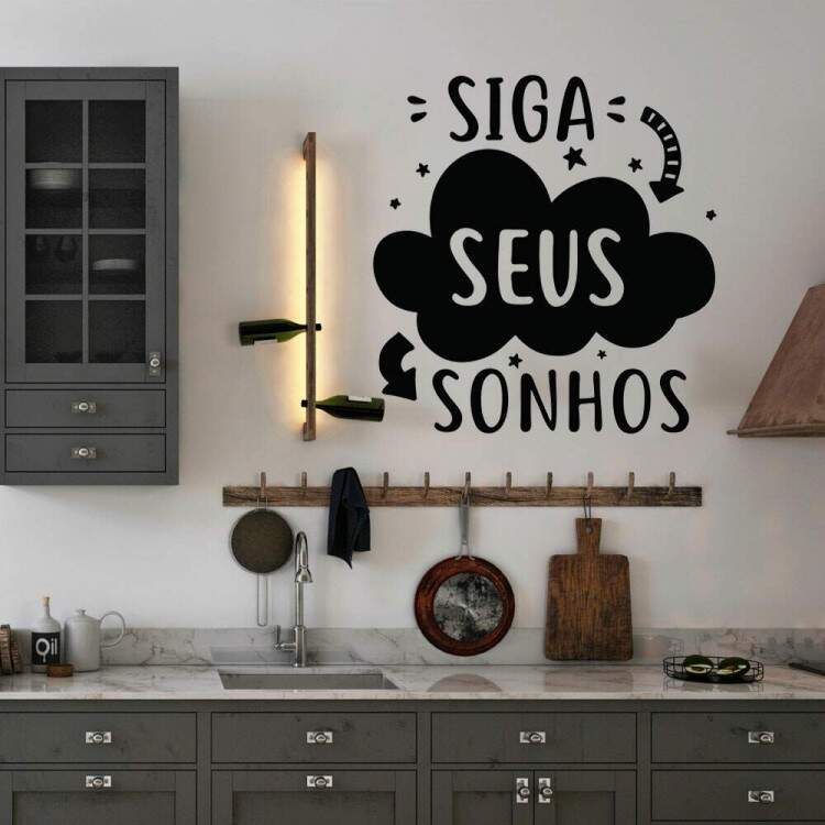 Adesivo de Parede Frase Para Seu Lar Frase Siga Seus Sonhos