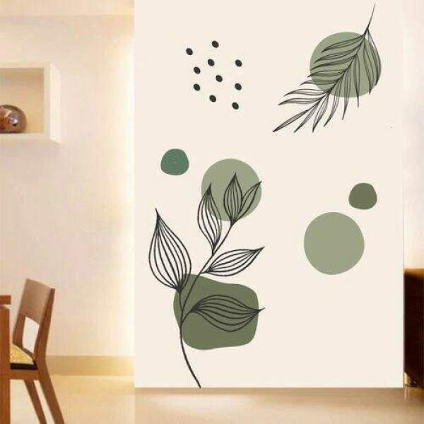 Adesivo de Parede Folhagem e Detalhes Verdes Pastis Boho