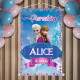 Banner Impresso em Lona Infantil Para Anivers�rio Inspirado em Frozen com Nome e Idade