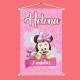 Banner em Lona Infantil Inspirado em Minnie com Nome e Idade