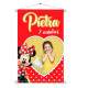 Banner em Lona Infantil Inspirado em Minnie com Nome, Foto e Idade