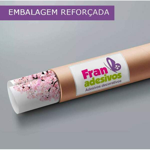Adesivo de Parede rvore com Flores Rosas Delicadas