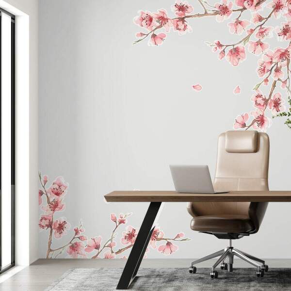 Adesivo de Parede Floral Galhos de Sakura