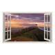 Adesivo de Parede de Janela Falsa Paisagem de Montanhas com Lindo C�u na Tail�ndia