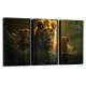 Kit 3 Quadros Decorativos Fam�lia Leonina na Selva