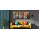 Kit 3 Quadros Decorativos Le�o em Meio as Flores Na Primavera