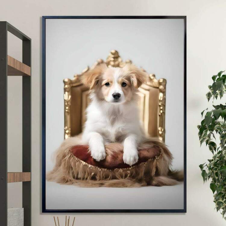 Quadro Decorativos de Animais Cachorro em Caminha Luxuosa